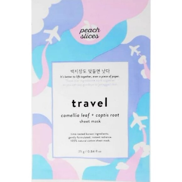 5 PACK Peach Slices Travel Camellia Leaf + Coptis Root Sheet Mask - 0.84 fl oz - Picture 2 of 2